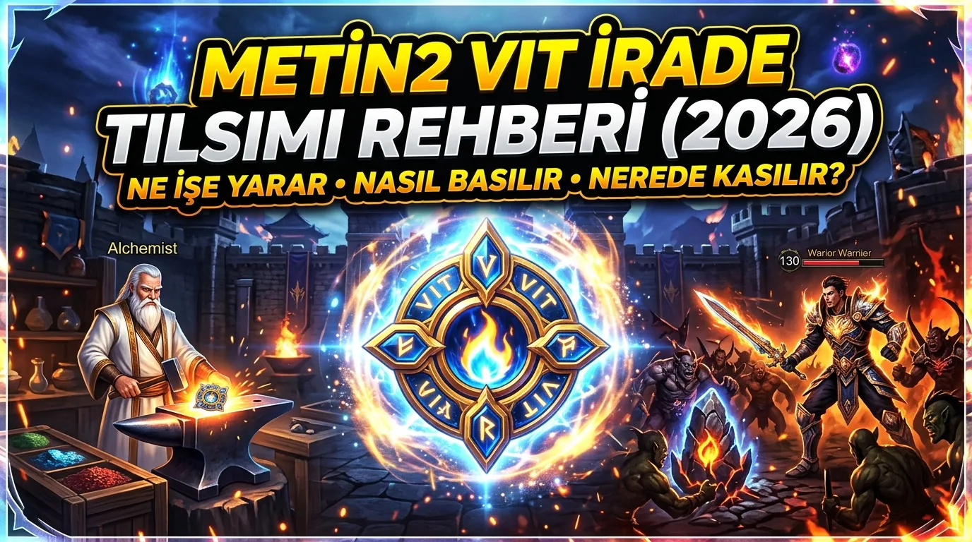 Metin2 VIT İrade Tılsımı Rehberi (2026): Ne İşe Yarar, Nasıl Basılır, Nasıl Kasılır?