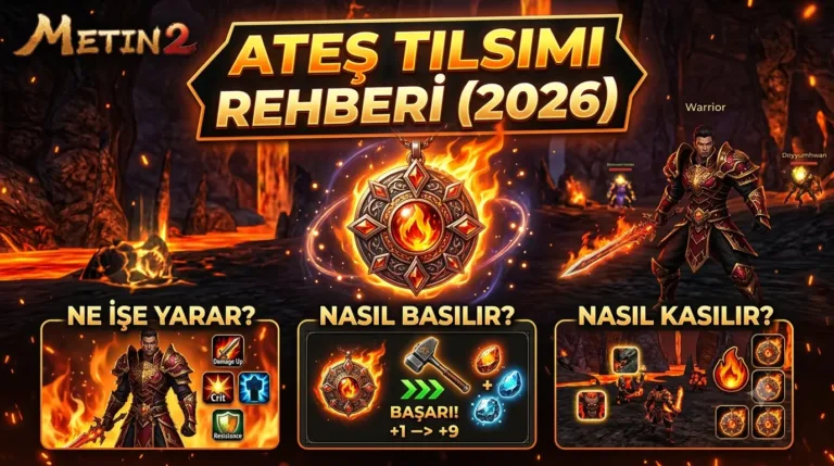 Metin2 Ateş Tılsımı Rehberi (2026): Ne İşe Yarar, Nasıl Basılır, Nasıl Kasılır?