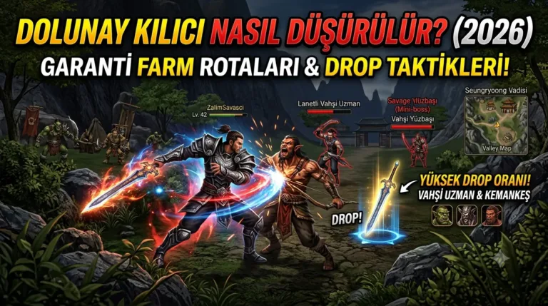 Metin2 Dolunay Kılıcı Nasıl Düşürülür? (2026) Drop Yerleri, En İyi Farm Rotaları ve Taktikler