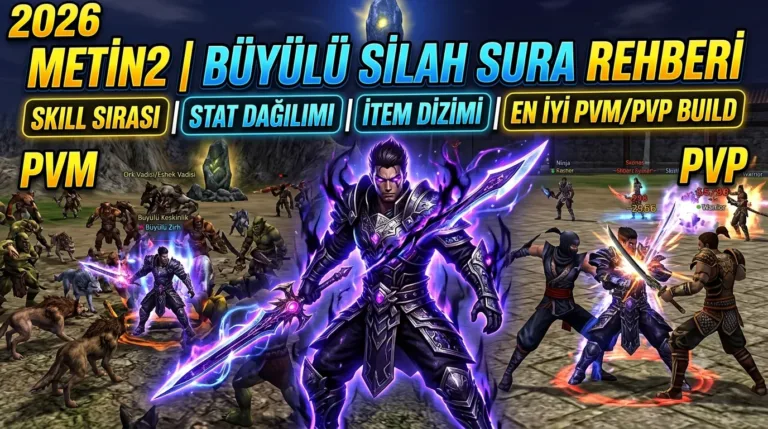 Metin2 Büyülü Silah Sura Rehberi 2026: Skill Sırası, Stat Dağılımı, İtem Dizimi ve En İyi PVM/PVP Build