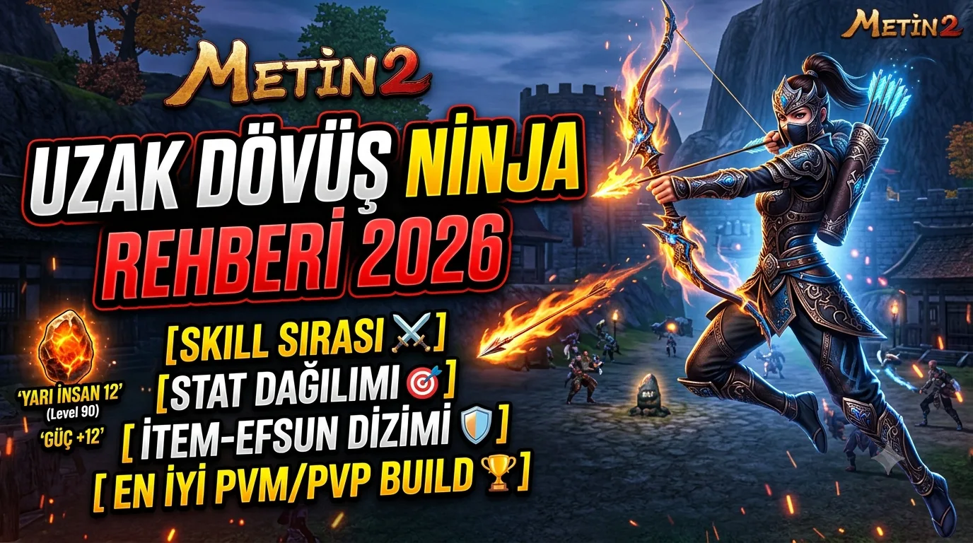 Metin2 Uzak Dövüş Ninja Rehberi 2026: Skill Sırası, Stat Dağılımı, İtem–Efsun Dizimi ve En İyi PVM/PVP Build