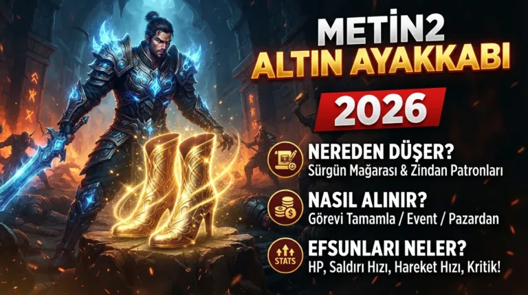 Metin2 Altın Ayakkabı 2026: Nereden Düşer, Nasıl Alınır, Efsunları Neler?