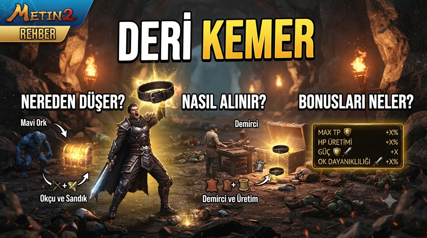 Metin2 Deri Kemer Nereden Düşer, Nasıl Alınır, Bonusları Neler?