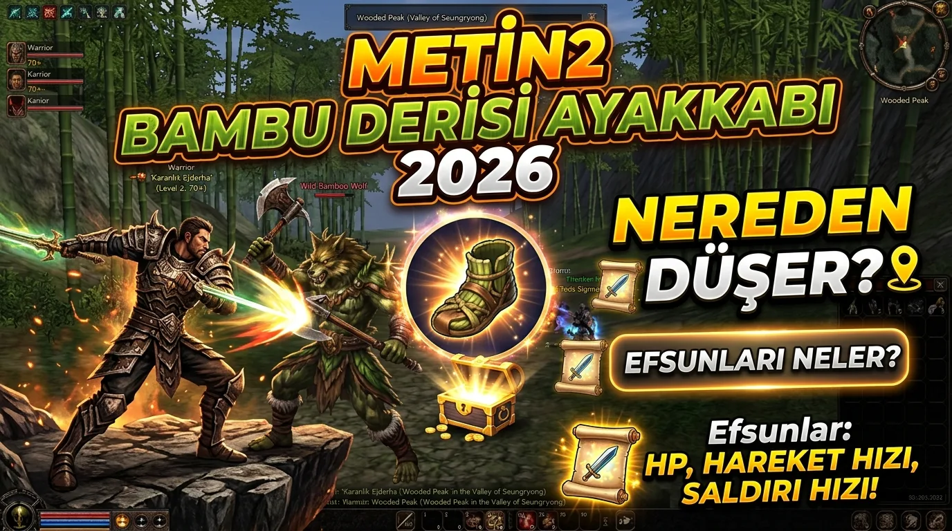 Metin2 Bambu Derisi Ayakkabı 2026: Nereden Düşer, Nasıl Alınır, Efsunları Neler?