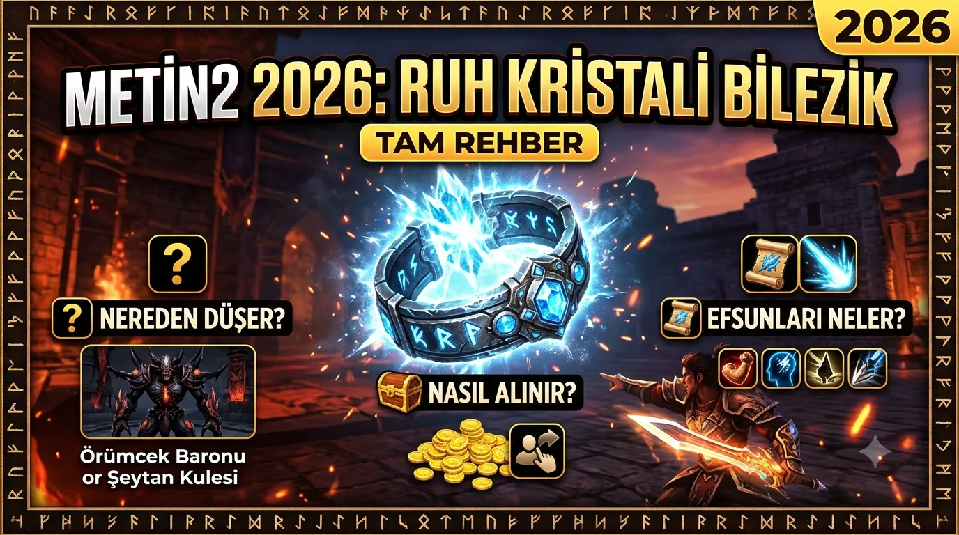 Metin2 Ruh Kristali Bilezik 2026: Nereden Düşer, Nasıl Alınır, Efsunları Neler?