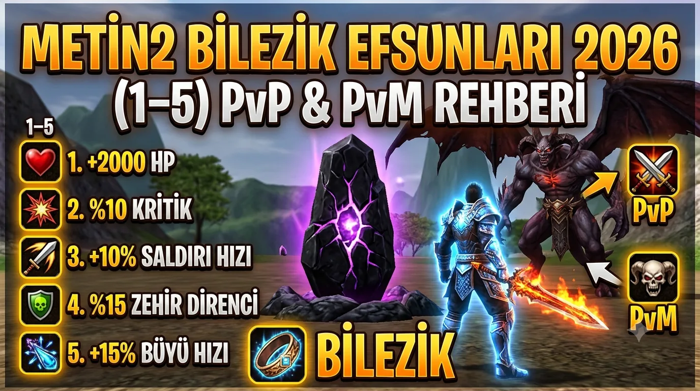 Metin2 Bilezik Efsunları 2026: (1–5) PvP/PvM Rehber