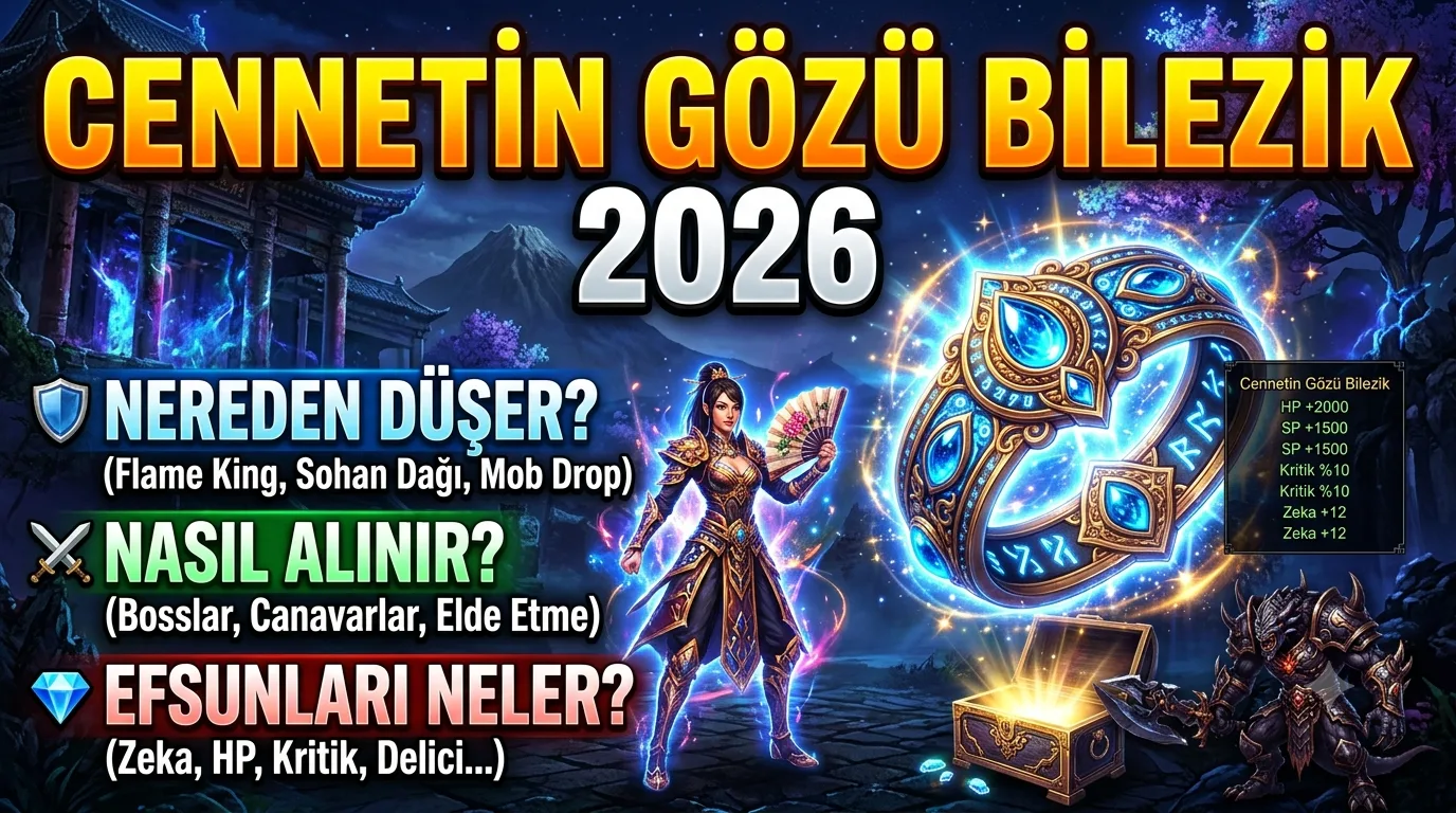 Metin2 Cennetin Gözü Bilezik 2026: Nereden Düşer, Nasıl Alınır, Efsunları Neler?