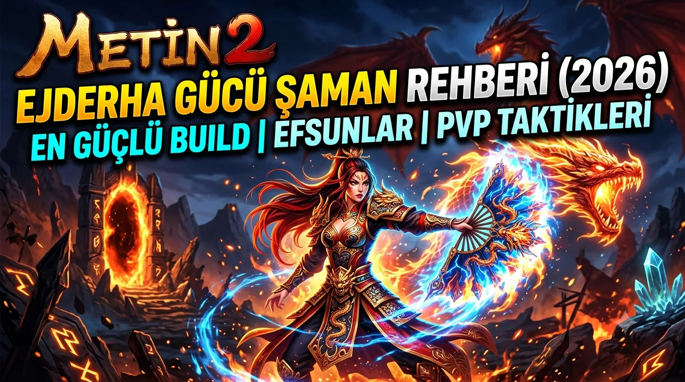 Metin2 Ejderha Gücü Şaman Rehberi (2026): En Güçlü Build, Efsun ve PvP Taktikleri