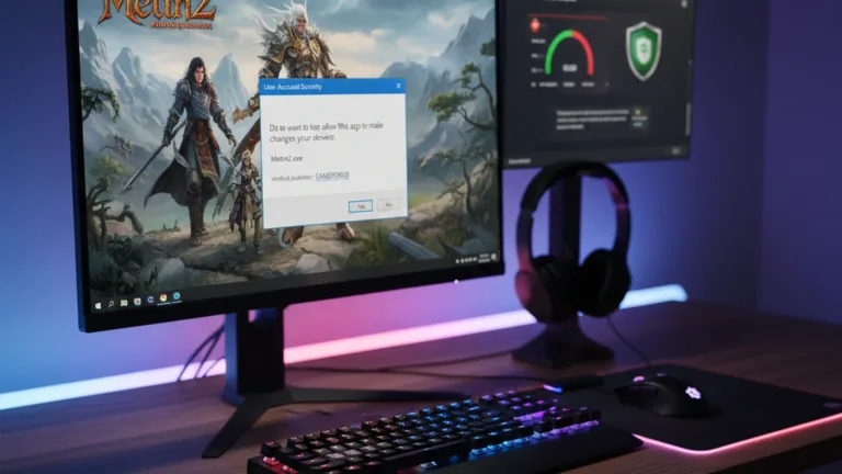 Metin2 Game.exe virüs programı engeli çözümü için Windows güvenlik ayarları ekranı